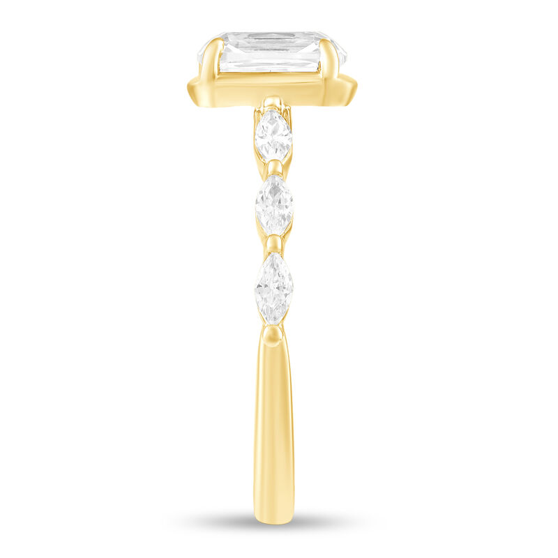 Elongated Cushion Lab Grown Diamond 2ctw. Shared Prong Engagement Ring in 14k Yellow Gold image number null